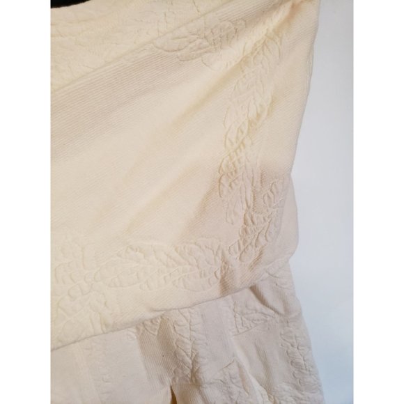 Moda INTL vintage skater dress size Medium long sleeve quilted cream - Picture 6 of 13